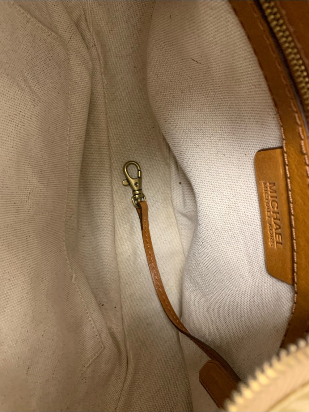 Michael Kors Tan & Beige Signature Canvas leather Hobo Bag - Picture 7 of 16